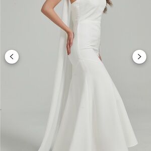 Elegant White long chiffon wedding scarf